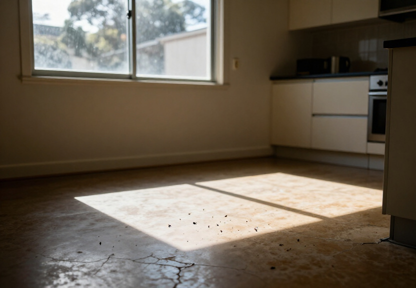 Termite damage in a Kingswood home before treatment